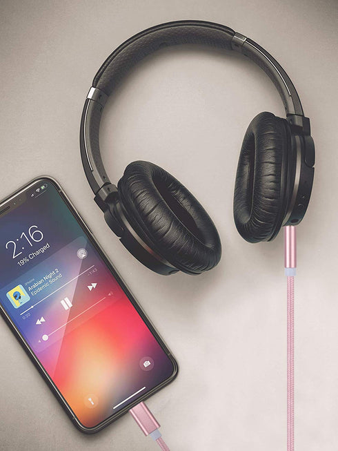 Aux Cord for iPhone, Lightning to 3.5mm Audio Nylon Braided Cable for iPhone 12 11 XS XR X 8 7 6 iPad iPod to Car/Home Stereo/Headphone/Speaker, A...