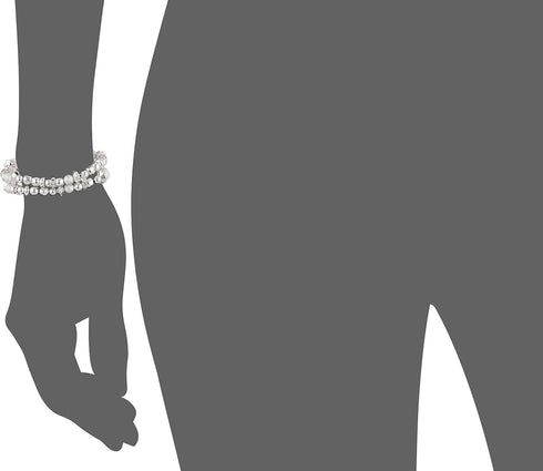 Nine West "Nw Boxed Gifting Silver-Tone 2 Piece Stretch Bracelet...