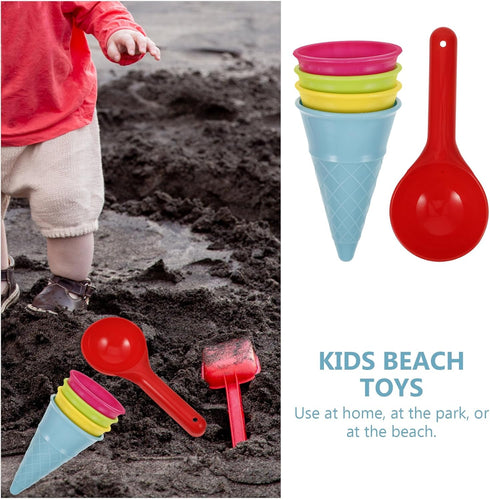 5pcs Childern Beach Toy Kids Beach Toys Ice Cream Cup Toys...
