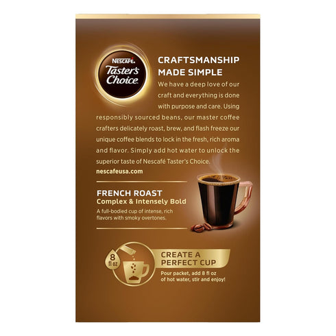 Nescafe Taster's Choice Instant Coffee, French Roast 5 Count (Pack of 12)...