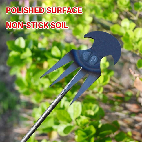 2023 New Weeding Artifact Uprooting Weeding Tool, Premium Manganese Steel Forged Weed Puller 4 Teeth Dual Purpose Weeder, Hand Weeder Tool for Gar...