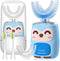 Kids Electric U Shaped Toothbrush, Toddler Toothbrush with 2 U-Shaped Brush Heads 2 Soft Replacements Automatic Toothbrush Rechargeable 6 Cleaning...