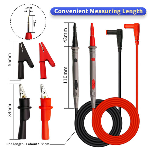 WG-011 III 1000V & CAT IV Test Lead and Safety Alligator Clips Soft Silicone Electrician Test Leads Kit with Silicone Alligator Clips CAT600V (Tes...