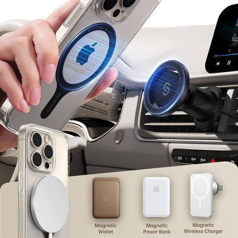 SYNCWIRE for MagSafe Sticker 3 Pack, Compatible with MagSafe Ring, Metal Ring Support Wireless Charging, Magnetic Ring for Phone Case Universal fo...