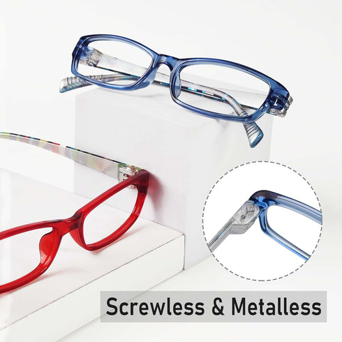 Eyekepper 5-Packs Metalless Design Reading Glasses for Women Screwless Spring Hinges Ladies Readers +1.0...