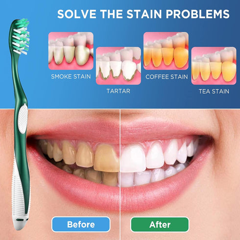 Extra Firm Toothbrushes for Adults, Extra Hard Bristles, 6 Count...