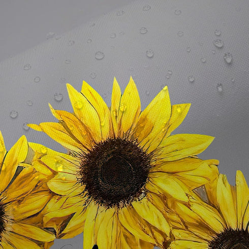 Rustic Farmhouse Shower Curtain - Fabric Yellow and Gray, Farm Floral Flowers Sunflower Shower Curtain Funny Set with Hooks, 72X72 inch...