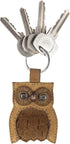 Hide & Drink Critter Keychain Rustic Leather Animal Key Ring Holder Handmade Hoot Owl...