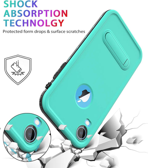Diverbox for iPhone Xr Case Waterproof,Shockproof Dustproof IP68 Full-Body Sturdy with Kickstand Case Built-in Screen Protector,Underwater Full Se...