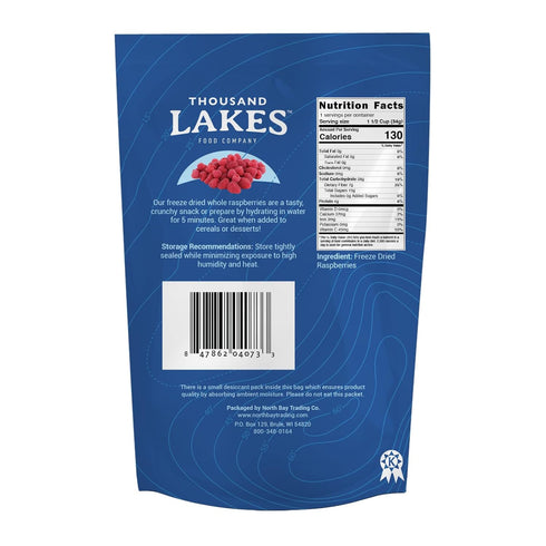 Thousand Lakes Freeze Dried Fruit - Raspberries 1.2 ounces | No Sugar Added | 100% Whole Raspberries...
