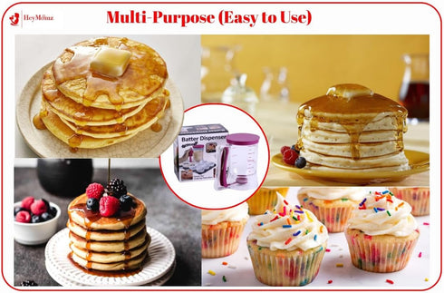 Pancake Batter Dispenser Spring-Loaded Handle for Pancake Waffle Maker or Griddle Mixer Cup & Kitchen Accessory Mixing Measuring & Cup Cake Baking...
