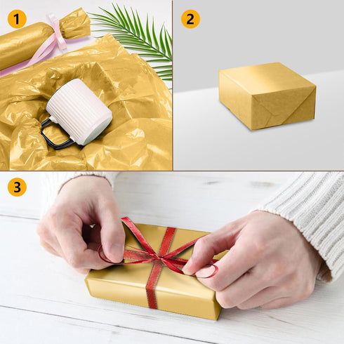 Sadaunbe 80 Sheets Gold Tissue Paper, Gift Bags Wrapping Paper Bulk 14 X 20 Inch for Gift Packaging Art Crafts DIY Birthday Wedding Halloween...