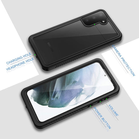 Lanhiem for Samsung Galaxy S21+ Plus Case, IP68 Waterproof Dustproof, Built-in Screen Protector, Rugged Full Body Shockproof Protective Phone Cove...