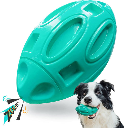 Squeaky Dog Toys for Aggressive Chewers: Rubber Interactive Puppy Ball with Squeaker,Almost Indestructible Tough Durable Pet Chew Toys for Medium ...