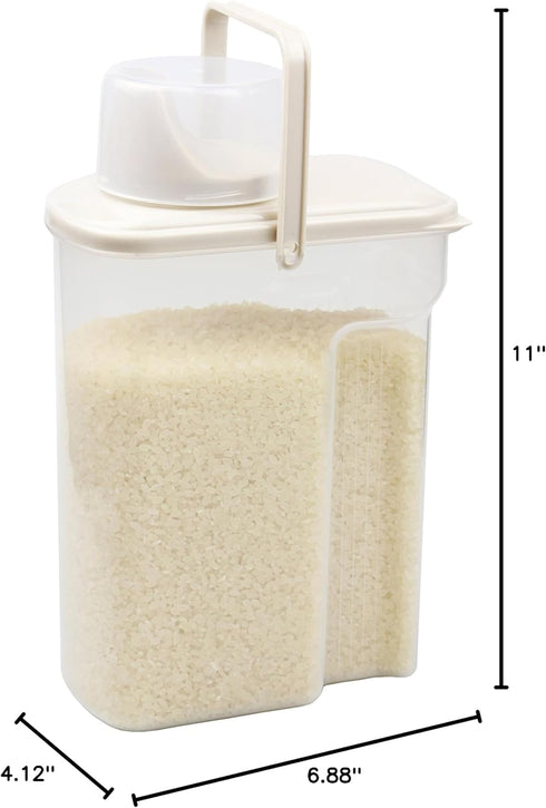 JapanBargain 3193, Rice Container Japanese Kome Bitsu Clear Plastic Dry Food Storage with Lid Great for Pet Food Dog Food Cat Food Treat Kitchen P...