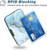 Credit Card Holder, Mini Aluminum Card Wallet RFID Blocking Slim Metal Hard Card Case for Women Men, Blue Marble...
