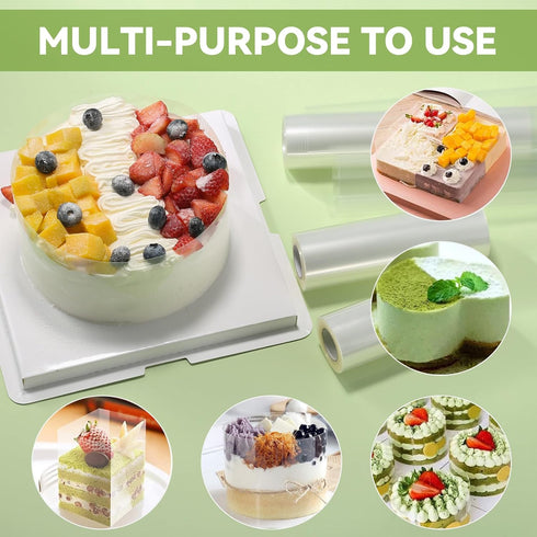 Cake Collar, 12 x 394 Inch Acetate Sheets for Baking, Transparent Acetate Cake Collars Frost Form Cake Kit Baking Tools for Cake Chocolate Dessert...