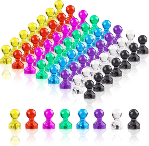 MIKEDE Fridge Magnets, 8 Colors Neodymium Refrigerator Magnets, Small Strong Magnets for Whiteboard, Push Pin Magnets for Dry Erase Board Map Kitc...