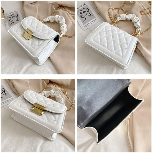 Stylish Korean Diamond Lattice Design Small Shoulder Bag...