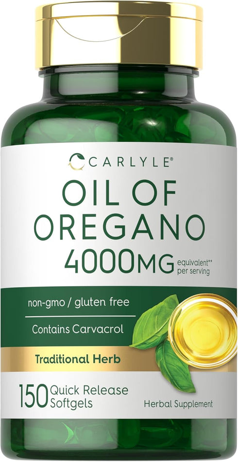 Carlyle Oregano Oil Extract | Max Potency | 150 Softgel Capsules | Non-GMO and Gluten Free Formula | Contains Carvacrol...