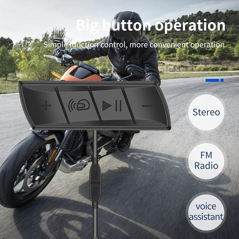 VR-robot Motorcycle Helmet Bluetooth Headset, Waterproof Motorcycle Sports Headset, Big Button Design Outdoor Headset with FM Radio Function,Hands...