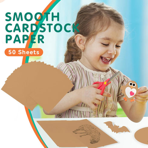 50 Sheets Brown Kraft Cardstock 5 x 7 Inch Thick Paper, Brown Smooth Card Stock Heavyweight Printer Paper for Invitations, Scrapbooks, Art, Crafts...