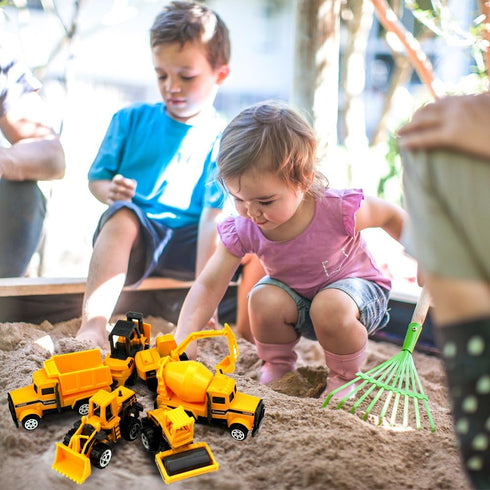 Small Construction Trucks , Kids Construction Vehicles Toy, Friction Powered Kids Dumper Truck, Bulldozers,Forklift,Tank Truck, Asphalt Car, Excav...