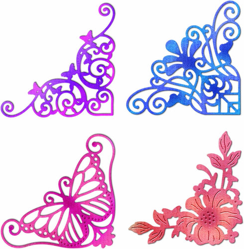 Butterfly Corner Decoration Frame Die Cuts for Card Making, Paper Embossing Metal Cutting Dies Kit Templates, Storage Pockets Supplies, Photo Fram...