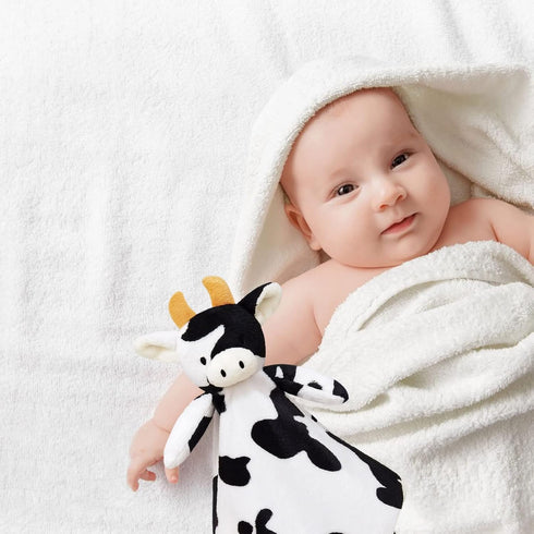 Baby Cow Soft Stuffed Animal Security Blanket, Plush Cow Character Lovey Blanket, Baby Shower/Nursery Gift, Cuddly Newborn, Infant, Toddler Snuggl...