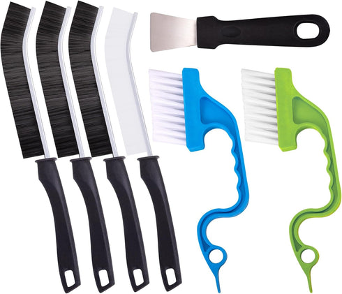 Crevice Cleaning Brush, Ginsco 7 Pcs Hard Bristle Crevice Cleaning Brush, Multifunctional Hand Held Gap Cleaning Brush Kits, Thin Cleaning Tools f...