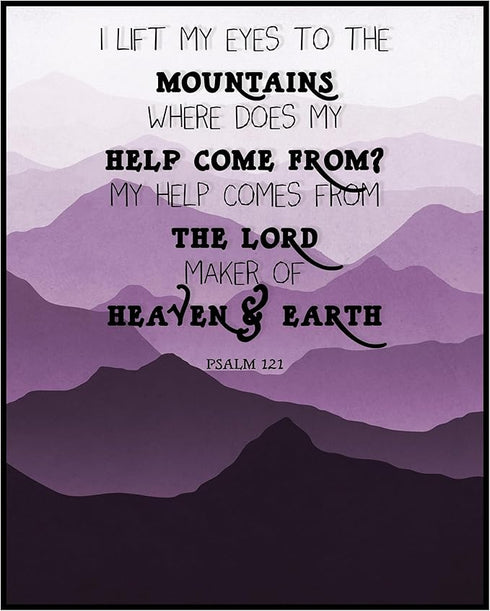 Posterizer 1 pcs-Help Comes From The Lord-bible quote-Religious Posters-Motivational & Inspirational Art-Gifts for Christians - Living Room Bedroo...