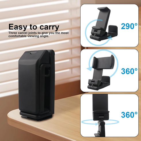 Airplane Phone Holder Hands Free Compact Travel Phone Mount with 360 Degree Rotation Universal Travel Essentials Ideal for Airplane, Table, Tray...