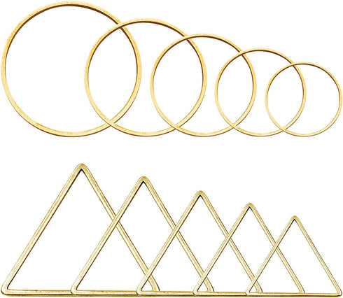 100Pcs Earring Beading Hoops for Jewelry Making,50Pcs Round Earrings Findings Hoops 50Pcs Triangle Earring Beading Hoops for DIY Craft Jewelry Mak...