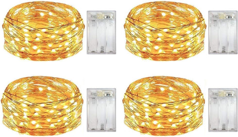 4 Pack Battery Operated Dewdrop Led Lights,Indoor Mini Fairy Lights With Timer Function,For Wedding Home Parties Christmas Holiday Decoration,6 Ho...