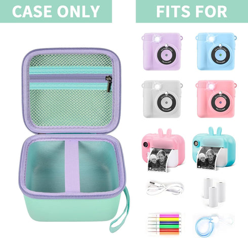 PAIYULE Kid Camera Case Compatible with Instant Camera for Kids Digital Video Cameras Storage Holder Bag for Girls Toddler Camera And Print Paper(...