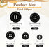 Black Sewing Buttons with Compartment Box, 100 Pcs 5 Sizes Sewing Buttons for Crafts 4-Hole Round Craft Buttons Mixed Resin Buttons for Shirt Pant...