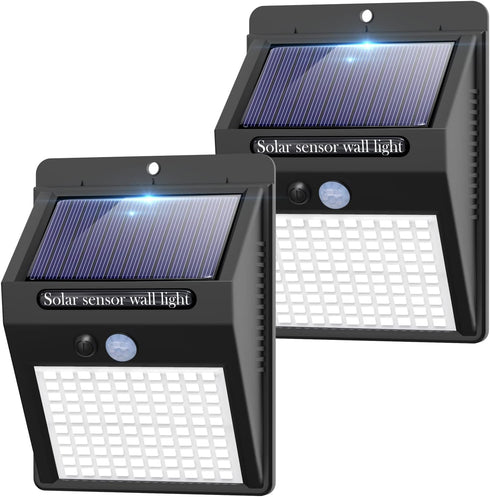 2 Pack Solar Motion Lights Outdoor, 3 Modes/100LED Solar Security Lights Wireless IP65 Waterproof Solar Motion Sensor Lights Solar Wall Lights Out...