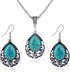 Boho Turquoise Jewelry with Dangle Earrings and Turquoise Necklace for Women Trendy, Handmade Bohemian Western Chunky Necklaces and Statement Earr...