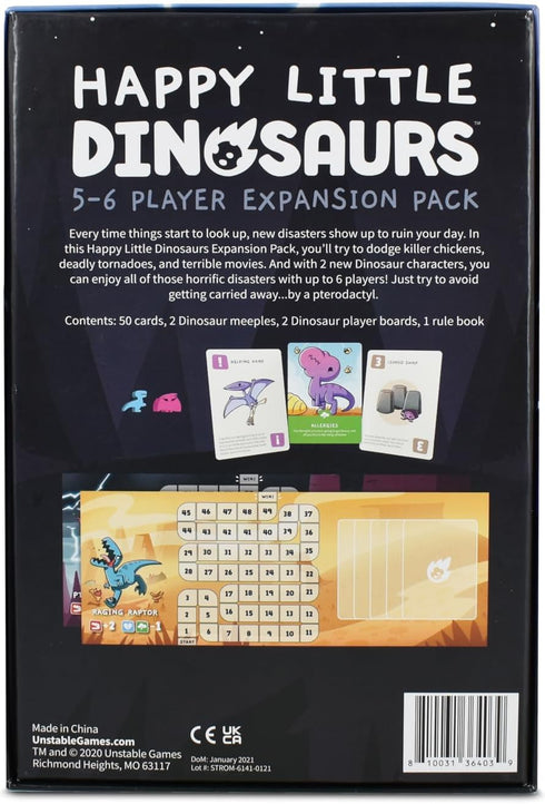 Happy Little Dinosaurs: 5-6 Player Expansion Pack - Cute card game for kids, teens, & adults - Dodge life’s disasters! - 5-6 players ages 8+ - Gre...
