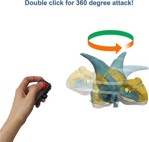 Mattel Jurassic World Dominion Uncaged Click Tracker Velociraptor 'Blue' Dinosaur Action Figure, Toy Gift with Interactive Motion and Sound, Click...