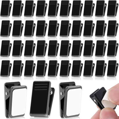 40 Pcs Self Adhesive Clips,Wall Clips for Hanging,Sticky Clips Tapestry Clips Photo Picture Poster Clips Plastic Spring Clips Hanging for Paper Ta...