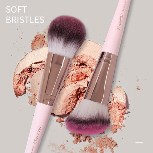 Makeup Brushes with Case, MAANGE 18 Pcs Professional Makeup Brush Set Premium Synthetic Face Kabuki Brush Kit Foundation Blush Powder Eyeshadow Br...