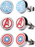 Officially Licensed Marvel Comics Stainless Steel Women's Avenger Logo Pack Round Stud Hypoallergenic Earrings, Unisex...