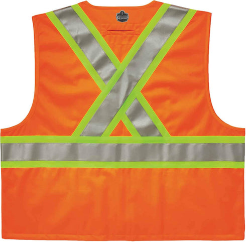 Ergodyne - 26187 GloWear 8235ZX ANSI Two-Tone High Visibility Orange Safety Vest with X-Back, 2XL/3XL...
