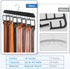 Belt Hanger for Closet Max 42 Belts, Sturdy Wood Belt Rack Closet Accessories with 14 Hooks Belt Organizer for Closet Organizers and Storage -Blac...