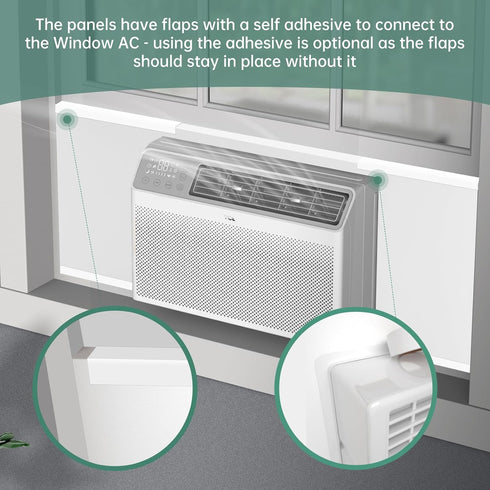 Window Air Conditioner, Side Insulated Foam Panel, Summer/Winter Heat and Draft Insulation 03EVA002WHITE, One Piece Full Surround Insulation Panel...