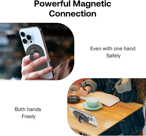AUROX Magnetic Phone Grip Holder for MagSafe, Phone Grip Strap Holder as Kickstand, Magnetic Finger Phone Grip Stand Holder, Compatible with iPhon...