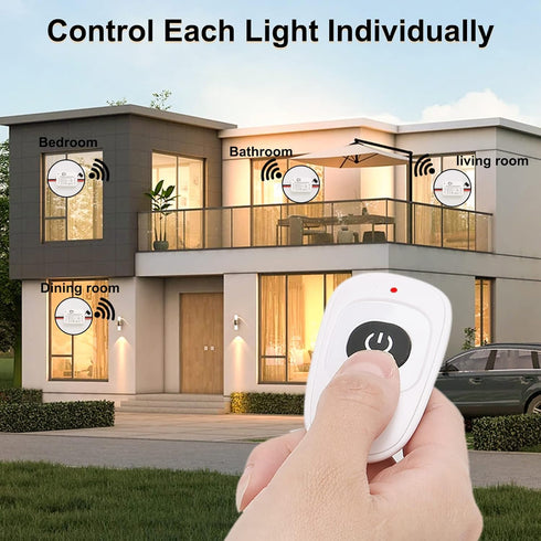 Jiuwu Wireless Remote Control Switch?AC 90-250V 1 Channel 433Mhz RF Remote Relay Switch with 2 RF Transmitters 86 Wall Panel Transmitter, Remote C...