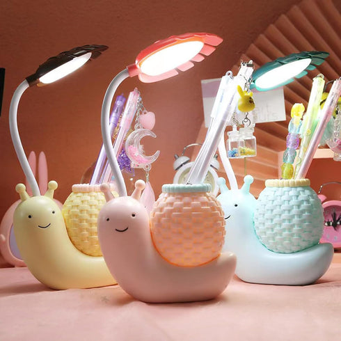 Cute Desk Lamp,Childrens Led Night Light, Portable Foldable Rechargeable Animal Table Lamp for Kids Students Desk with Lights (Blue)...