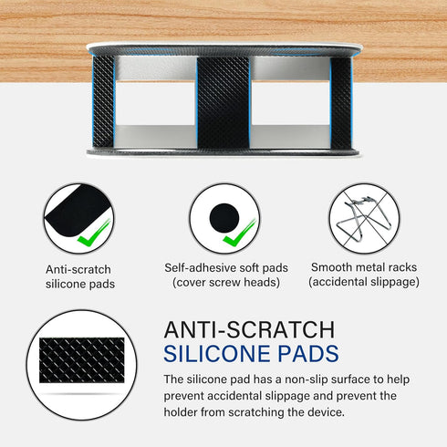 Under Desk Laptop Storage Mount, Metal Under Desk Laptop Holder, for Devices Thickness 1.37" for MacBook,Laptop,Mini,Keyboard,Router,with Anti-Scr...